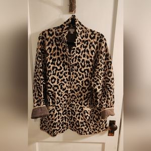 J Crew Leopard sweater-blazer 3x